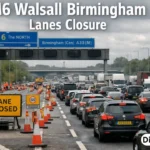 m6 walsall birmingham lanes closure